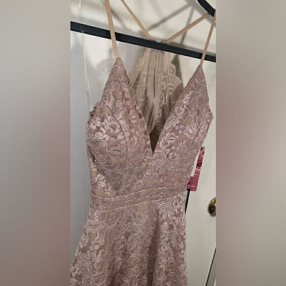 Emerald  Sundae NWT pink/quartz glittery core social dress Size Small - Picture 2 of 9